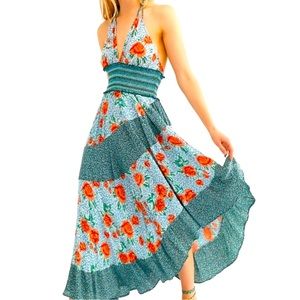 Free People Gabriela Slip  Floral Maxi Midi Dress